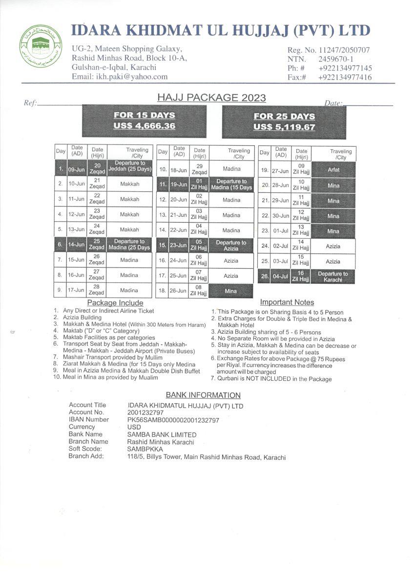 Hajj Package 2023